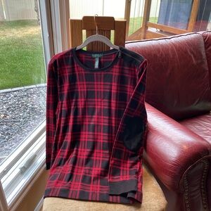 Popular red and black plaid LaurenJeans Co. Blouse. very comfortable.